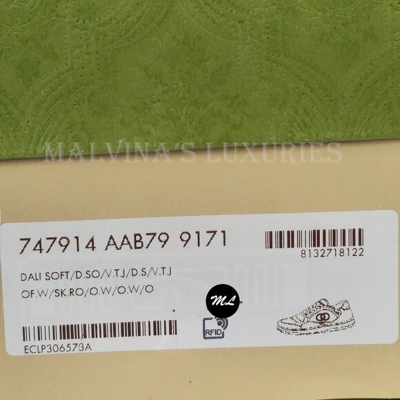 GUCCI SNEAKERS MAC 80 EMBROIDERED LOGO DISTRESSED LEATHER SHOES sz 37.5 7.5 - Picture 15 of 15